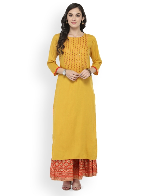 

Varanga Yellow Embellished Kurta