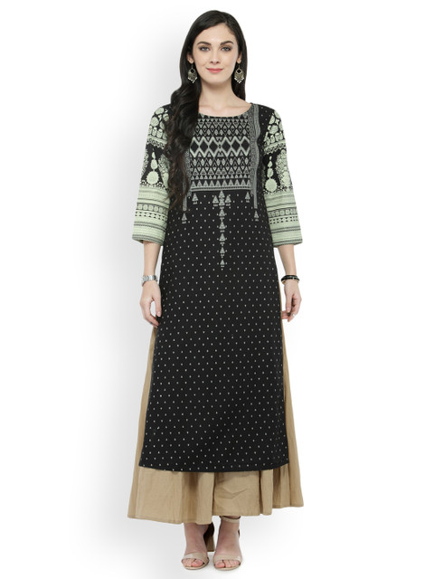 

Varanga Black Printed Kurta