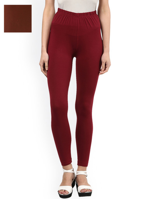 

Sakhi Sang Pack of 2 Ankle Leggings, Maroon