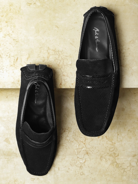 

Mast & Harbour Men Black Driving Shoes