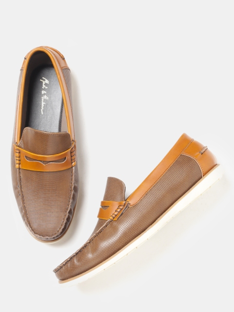 

Mast & Harbour Men Brown Textured Loafers