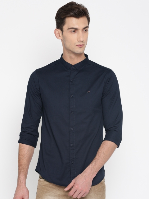 

SPYKAR Men Navy Blue Slim Fit Solid Casual Shirt