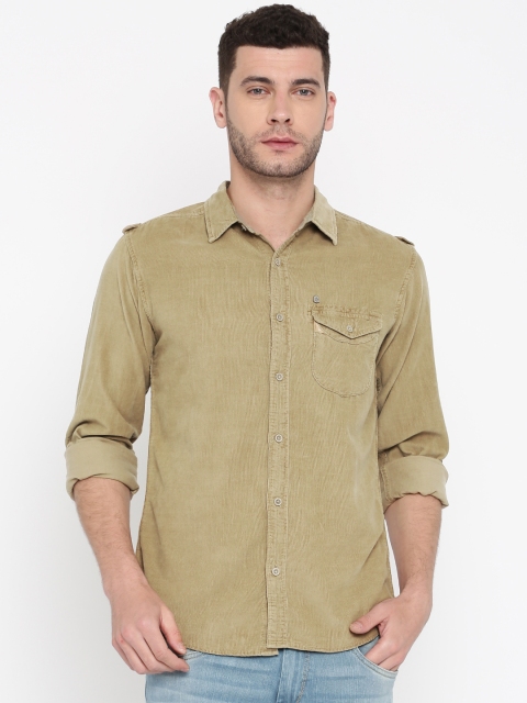 

SPYKAR Men Olive Green Slim Fit Solid Casual Shirt
