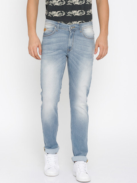 

SPYKAR Men Blue Rico Tapered Fit Low-Rise Clean Look Stretchable Jeans