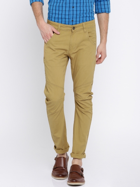 

SPYKAR Men Khaki Regular Fit Solid Chinos