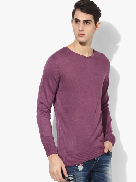 

SPYKAR Men Mauve Solid Sweater