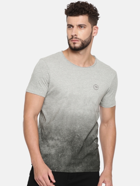

SPYKAR Men Grey Dyed Round Neck T-shirt
