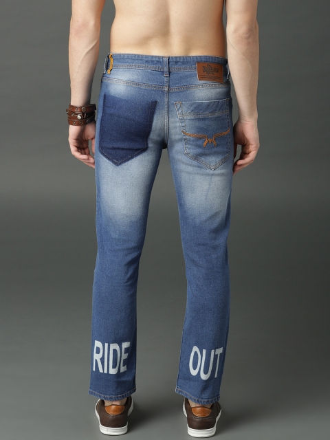 

Roadster Men Blue Slim Tapered Fit Mid-Rise Clean Look Printed Stretchable Jeans