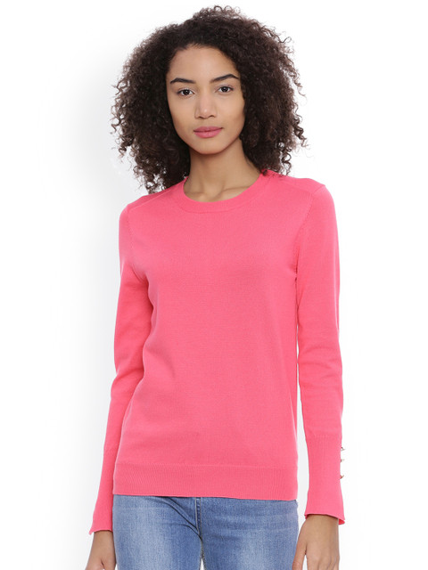 

Chumbak Women Pink Solid Pullover