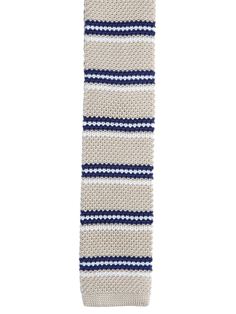 

Alvaro Castagnino Beige & Blue Striped Skinny Tie