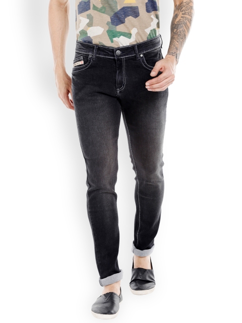 

High Star Men Charcoal Slim Fit Mid-Rise Clean Look Stretchable Jeans