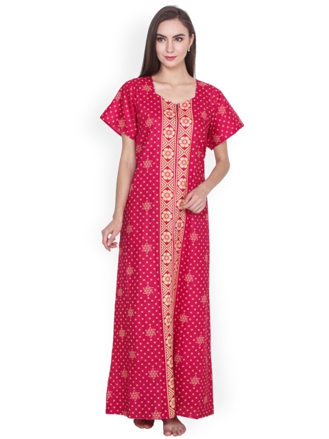 

Klamotten Red & Yellow Printed Nightdress
