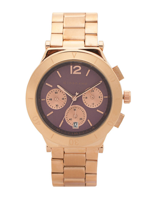 

GIORDANO Men Purple & Gold-Toned Analogue Watch