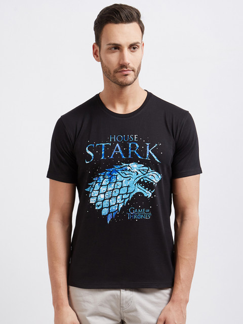 

Redwolf Men Black House Stark Ice - Official Game Of Thrones T-shirt