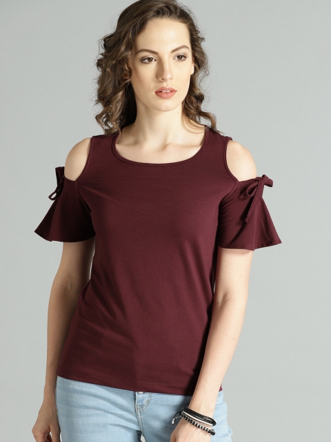 

Roadster Women Burgundy Solid Top