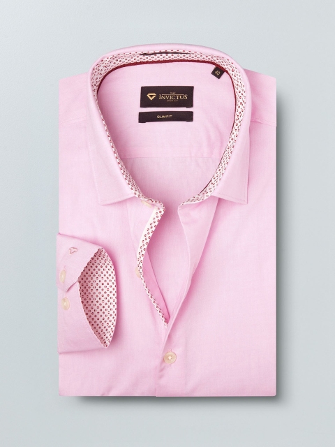 

INVICTUS Men Pink Slim Fit Solid Formal Shirt