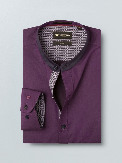 

INVICTUS Men Purple Slim Fit Solid Semiformal Shirt