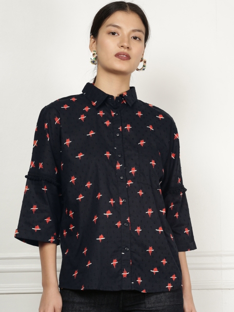 

all about youWomen Navy Printed Shirt, Navy blue
