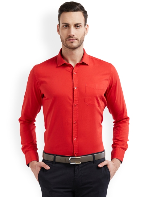 

Lawman pg3 Men Red Slim Fit Solid Casual Shirt