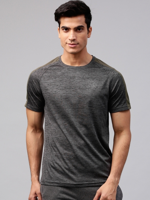 

HRX by Hrithik Roshan Men Charcoal Slim Advanced Rapid Dry Raglan T-shirt