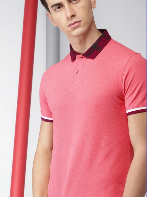 

INVICTUS Men Pink Solid Polo T-Shirt