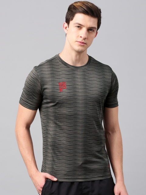 

HRX by Hrithik Roshan Men Charcoal Grey Rapid Dry Round Neck T-shirt