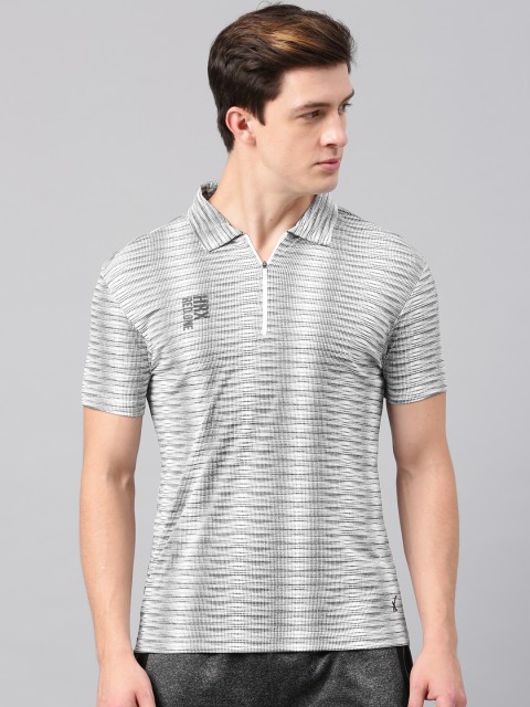

HRX by Hrithik Roshan Men Black & White Rapid Dry Polo T-shirt