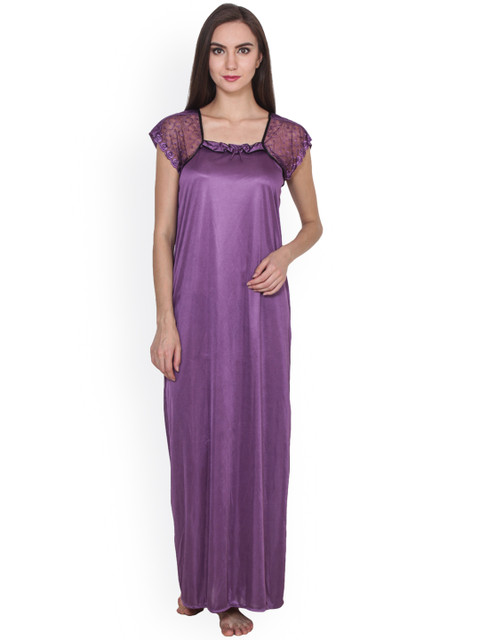 

Klamotten Purple Solid Nightdress 10P-Purple