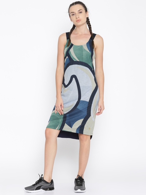 

Puma Women Green & Blue Printed Sheath Dress