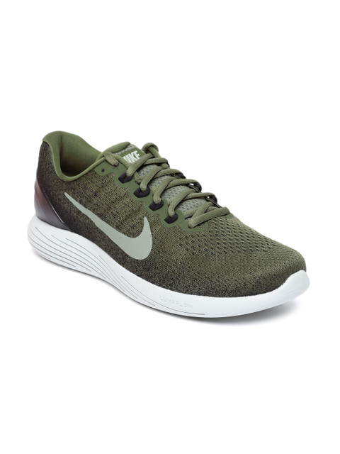 

Nike Men Olive Green LUNARGLIDE 9 Running Shoes