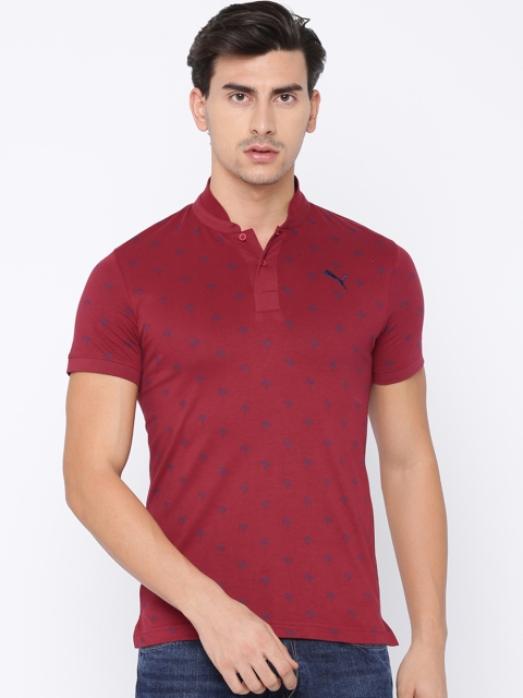 

Puma Men Maroon India AOP Printed T-shirt