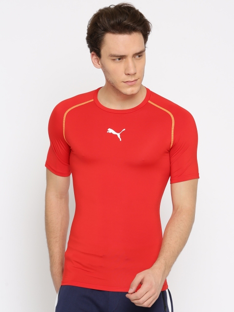 

Puma Men Red Solid Round Neck T-shirt