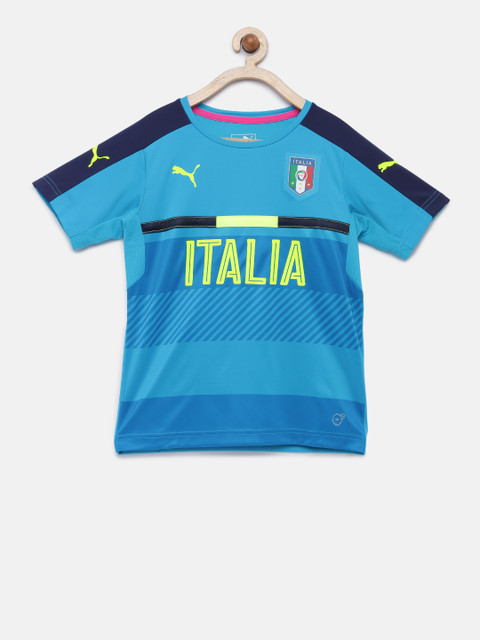 

Puma Boys Blue Printed DryCell FIGC Italia Training Jersey T-shirt