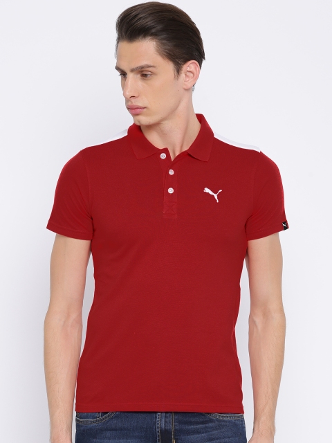 

Puma Men Red Solid Polo Collar T-shirt