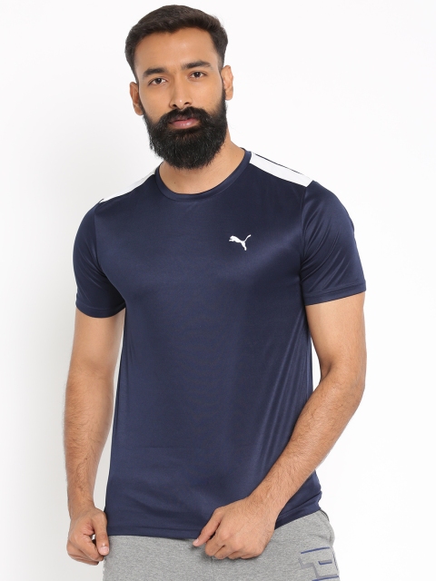 

Puma Men Navy Blue Solid Round Neck T-shirt