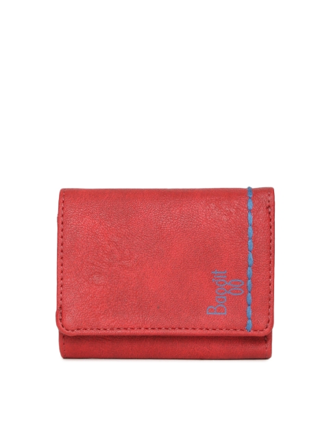 

Baggit Women Red Solid Three Fold Wallet
