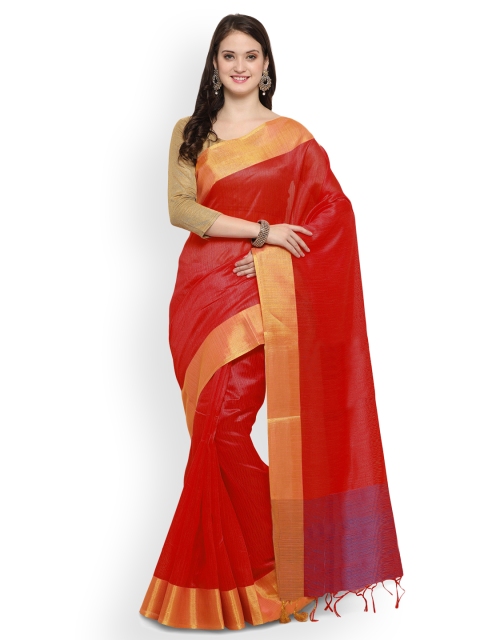 

Saree mall Red Silk Blend Woven Design Banarasi Saree