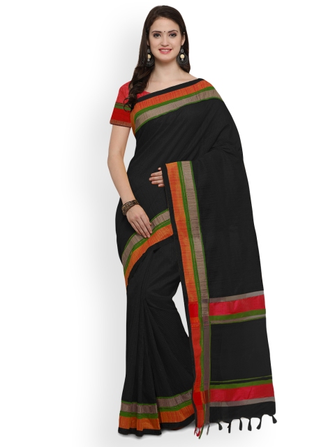 

Saree mall Black Woven Design Art Silk Saree
