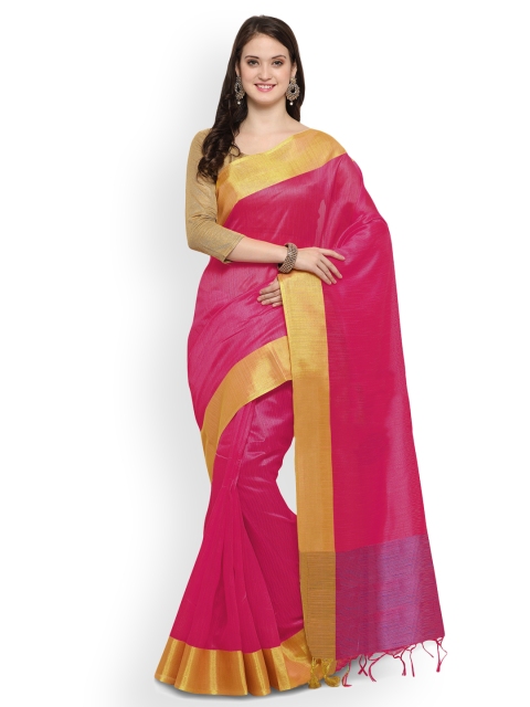 

Saree mall Pink Silk Blend Woven Design Banarasi Saree