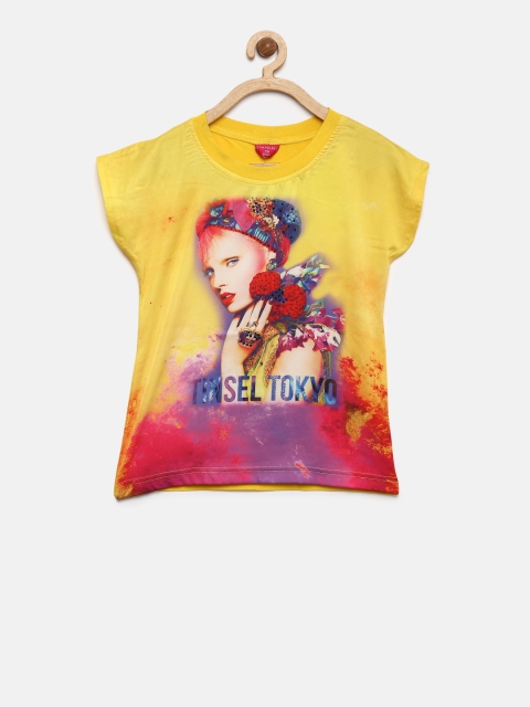 

Tiny Girl Yellow Printed Top