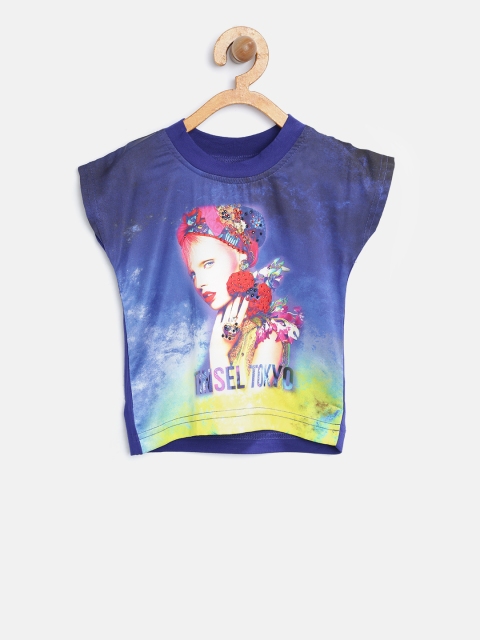

Tiny Girl Blue Printed Top