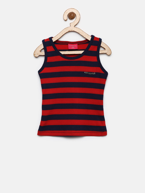 

Tiny Girl Red Striped Fitted Top