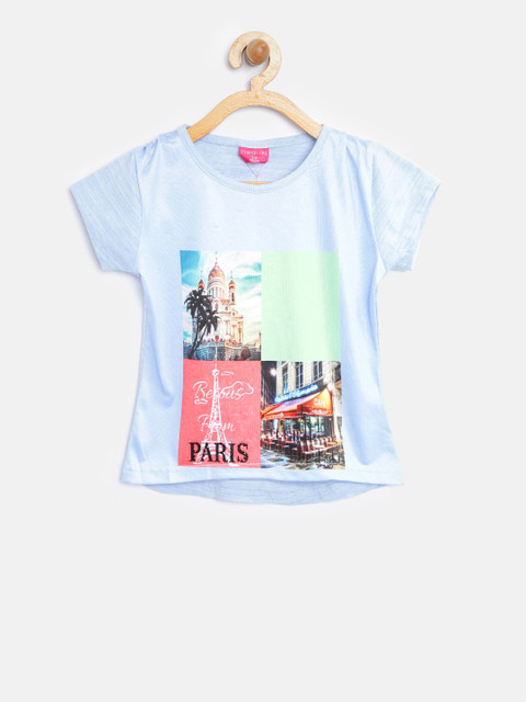 

Tiny Girl Blue Printed Top