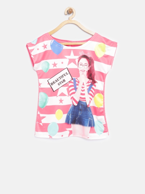 

Tiny Girl Pink & White Printed Top