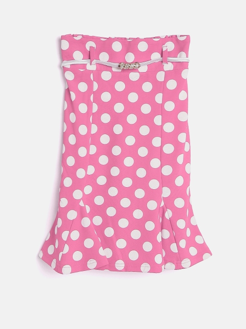 

Tiny Girl Pink Polka Dot Print Trumpet Skirt