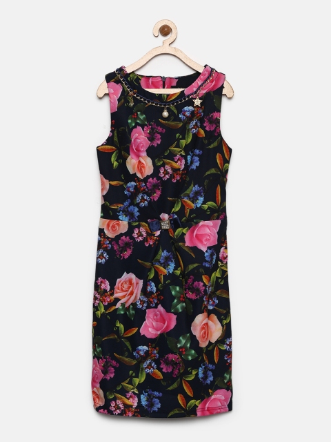 

Tiny Girl Girls Navy Blue Printed Sheath Dress