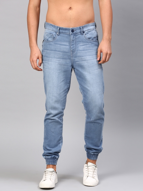 

HRX by Hrithik Roshan Men Blue Anti-Skinny Jogger Fit Mid-Rise Stretchable Jeans