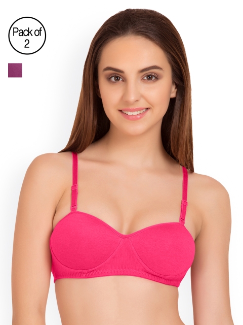 

Tweens Pack of 2 Half-Coverage T-shirt Bras TW91201, Pink