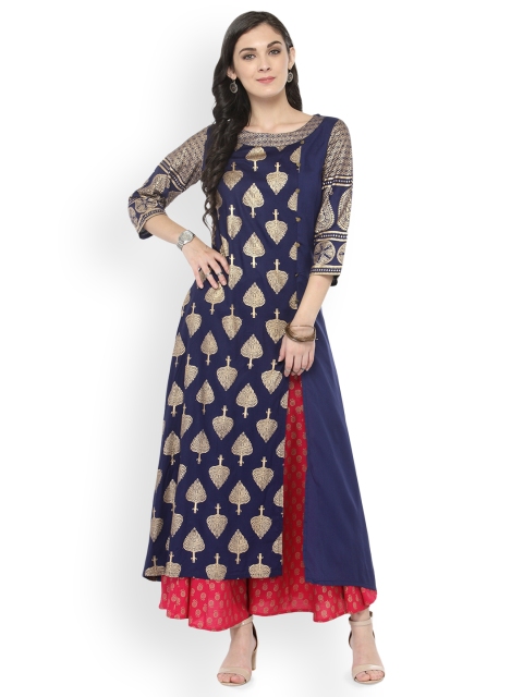 

Varanga Blue Printed Kurta With Printed Palazzo