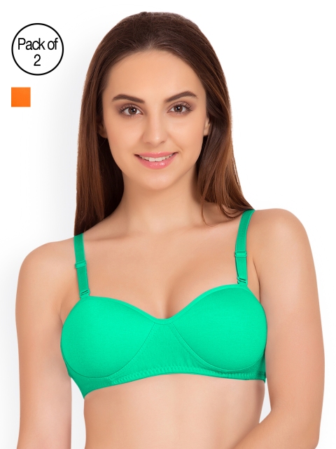 

Tweens Pack of 2 Medium-Coverage T-shirt Bras TW91201, Sea green